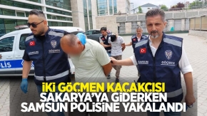İki göçmen kaçakçısı Sakarya'ya giderken Samsun polisine yakalandı