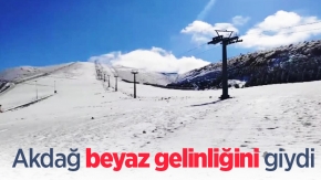 Akdağ beyaz gelinliğini giydi