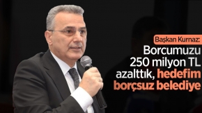 Başkan Kurnaz: “Borcumuzu 250 milyon TL azalttık, hedefim borçsuz belediye”