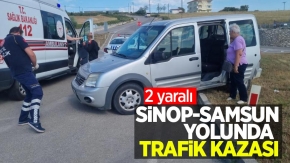 Sinop-Samsun yolunda trafik kazası: 2 yaralı!