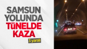 Samsun yolunda tünelde kaza: 3 yaralı