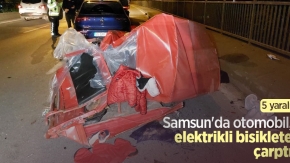 Samsun'da otomobil, elektrikli bisiklete çarptı: 5 yaralı