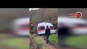 SAMSUN'DA AMBULANSIN YOL İMTİHANI