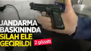 Jandarma baskınında silah ele geçirildi: 2 gözaltı